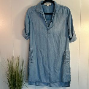 Cloth & Stone Denim Chambray Tencel Shirt Dress size XS
